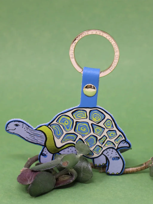 tortoise leather keyring