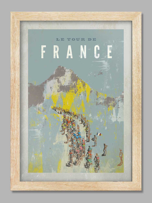 Tour De France Vintage Cycling Poster Print - Blue