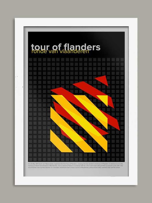 Tour of Flanders Cycling Poster Print - Geometric Design