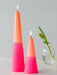 pink and orange cone candle