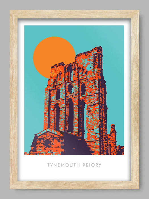 Tynemouth Priory - Poster Print. Dating back to the 7th Century, Tynemouth Priory sits above at the mouth of the River Tyne.