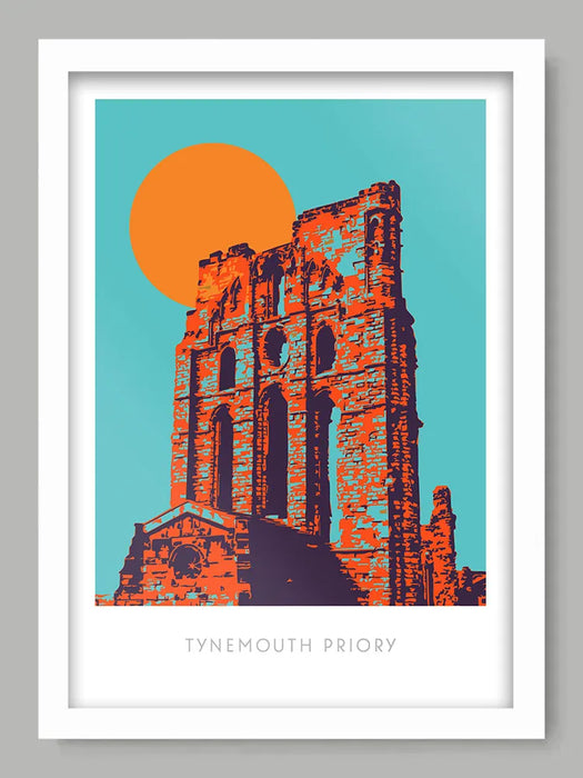 Tynemouth Priory - Poster Print. Dating back to the 7th Century, Tynemouth Priory sits above at the mouth of the River Tyne.