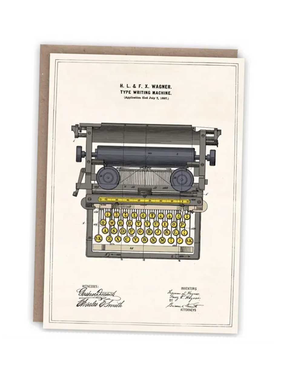 typewriter card