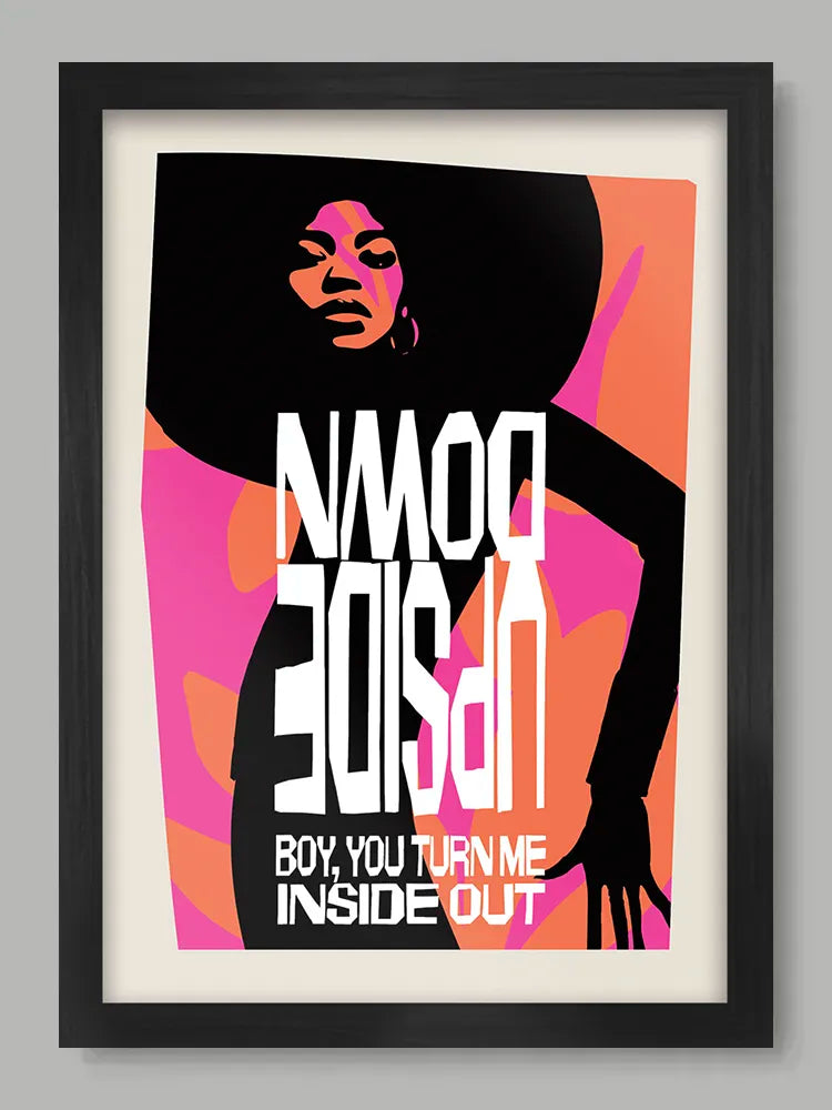 Upside Down - Music Poster Print. Abstract minimalist style, Diana style.