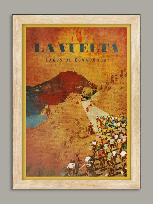 Vuelta a Espana Cycling Poster Print - Lagos de Covadonga