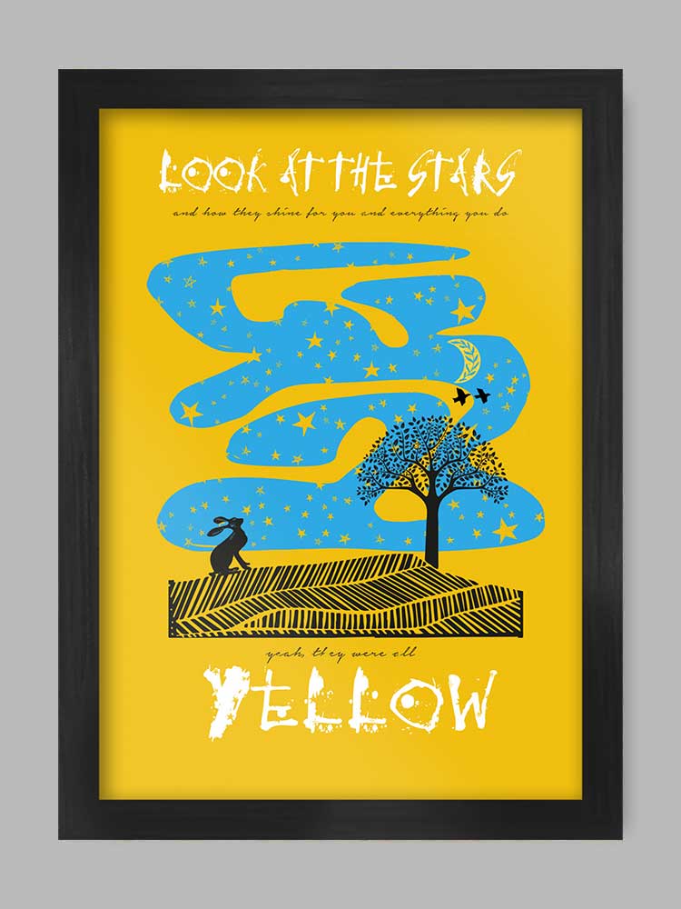 yellow. Coldplay music poster