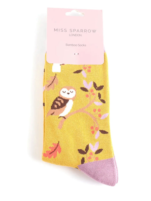 Miss Sparrow Socks - Woodland Yellow