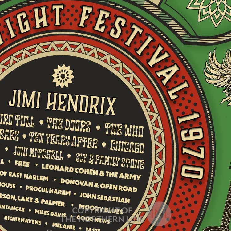 1970 isle of wight festival poster print. Re-imagined