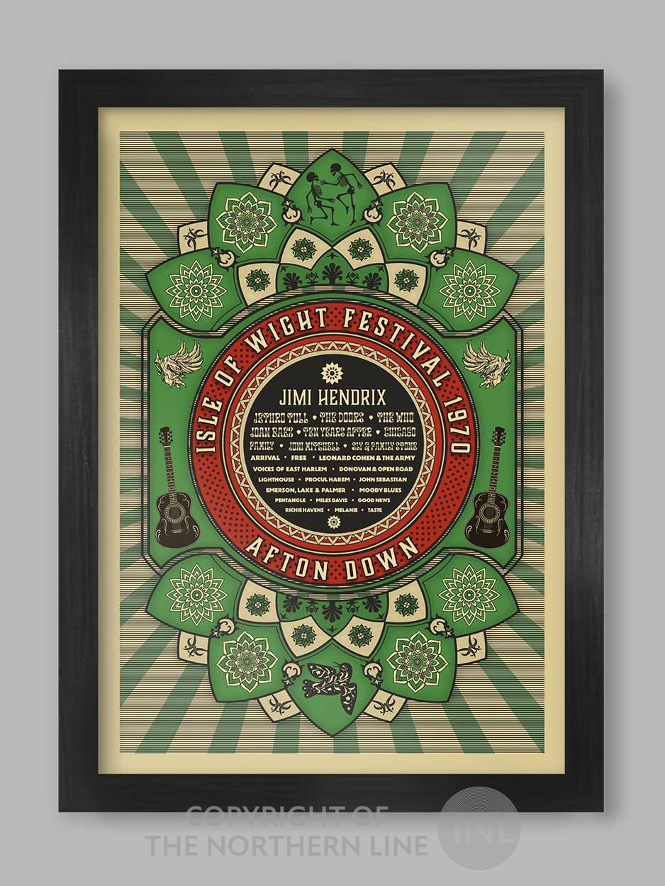 1970 Isle Of Wight Festival - Music Poster Print (Green) — The