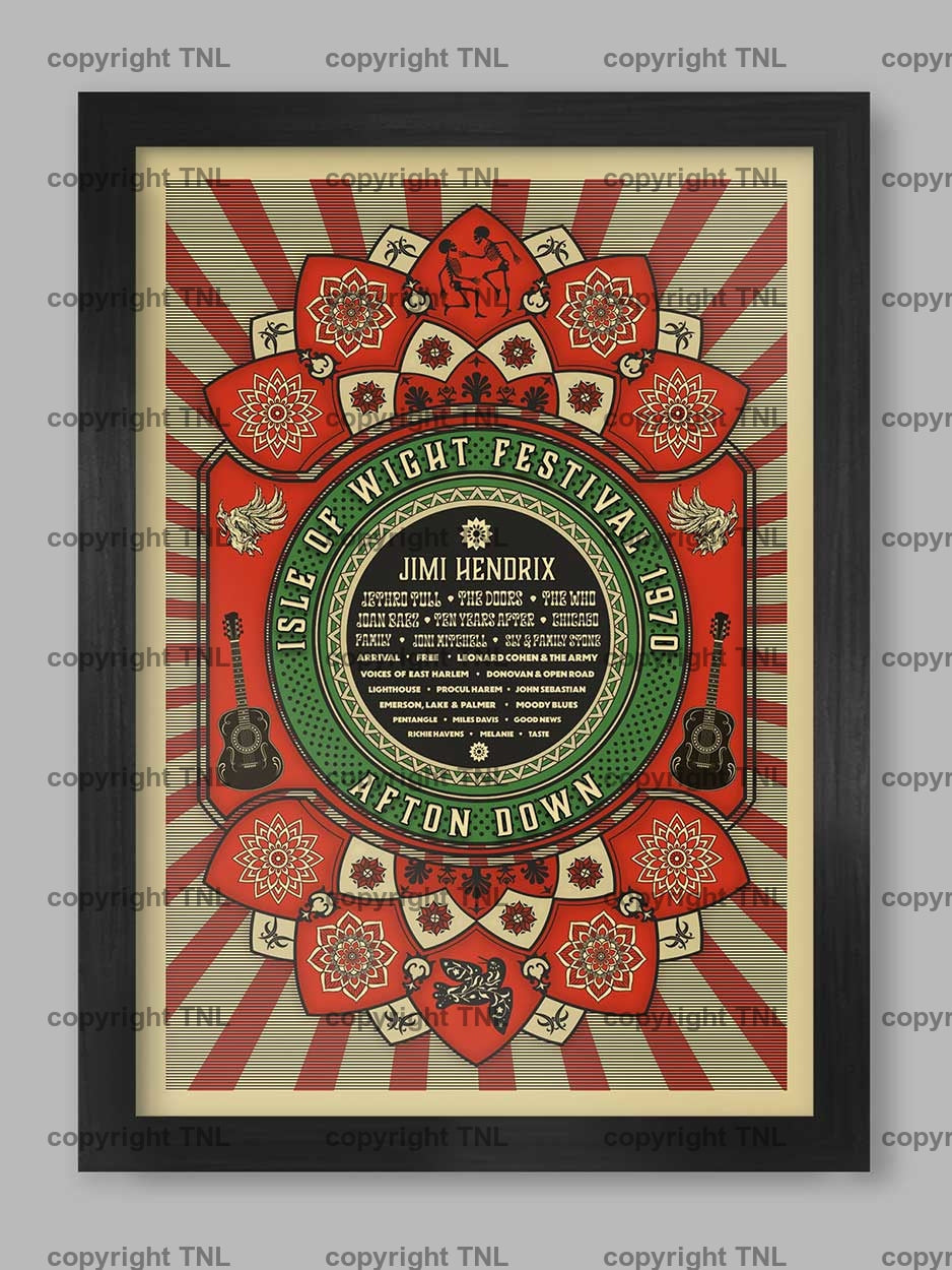 1970 isle of wight festival poster. Re-imagining of the famous 1970 event