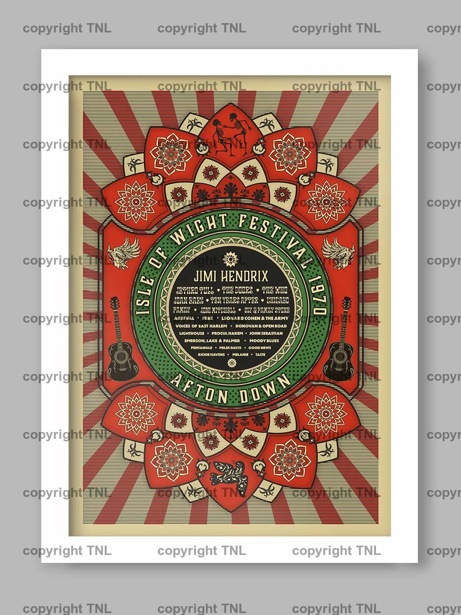1970 isle of wight festival poster. Re-imagining of the famous 1970 event