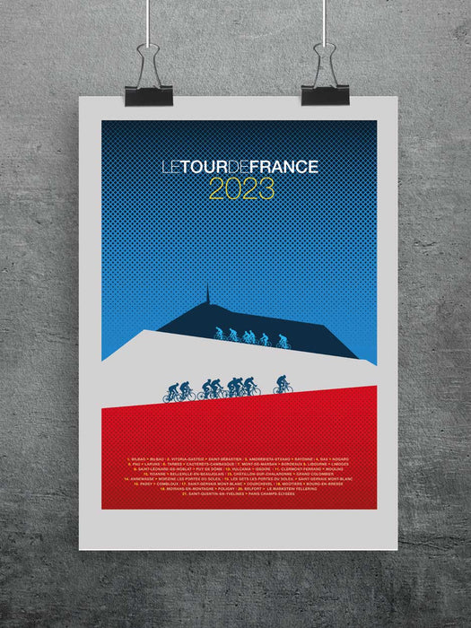 2023 Limited Edition Tour de France Poster featuring the Puy de Dôme