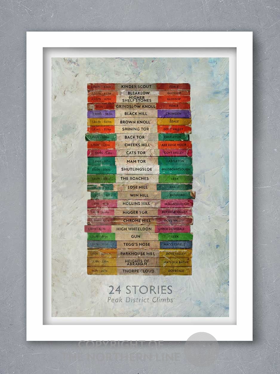 24 stories peak district penguin Books style poster