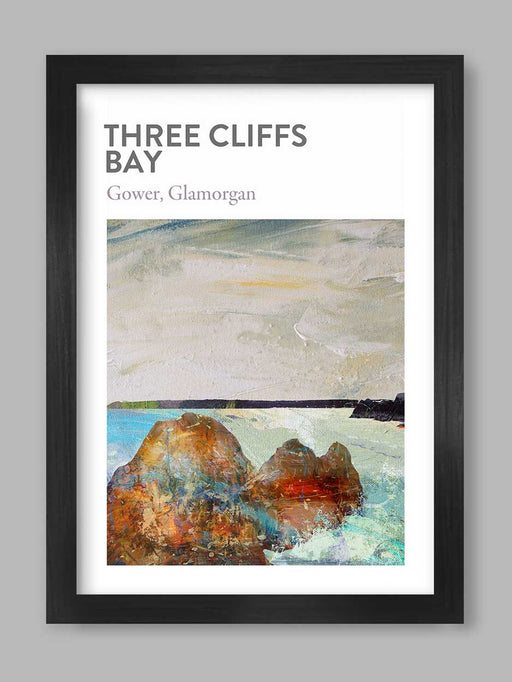 3 cliffs bay, gower peninsula poster print