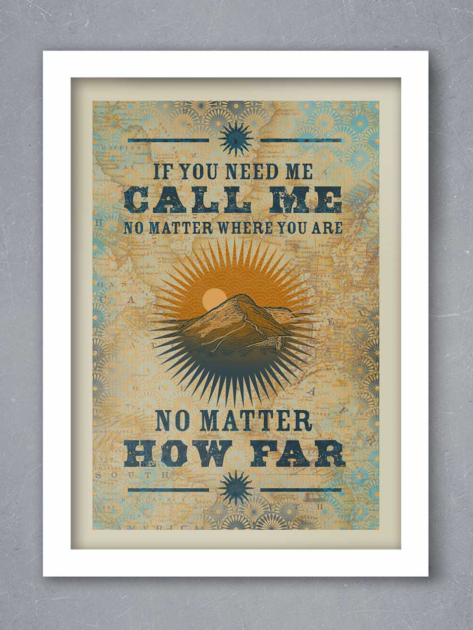 Mountain and music poster. Ain't no Mountain High Enough.