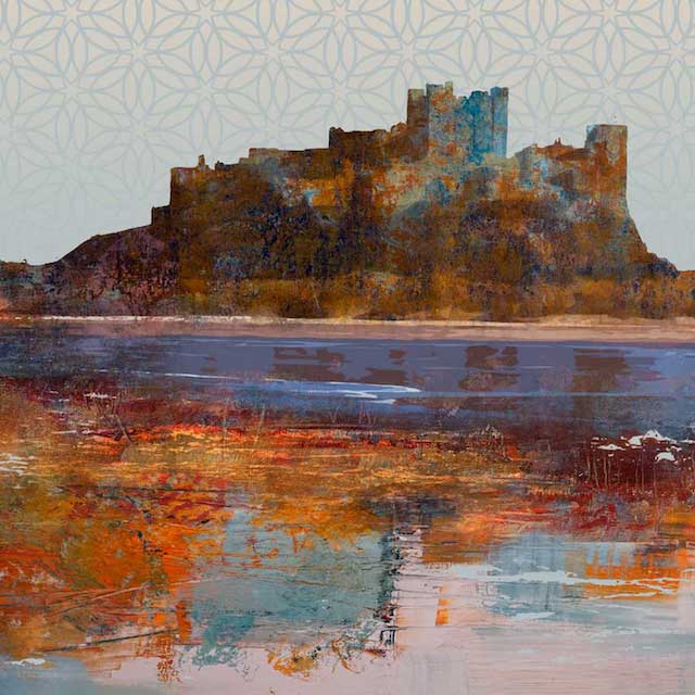 Bamburgh Castle abstract print, Northumberland coast