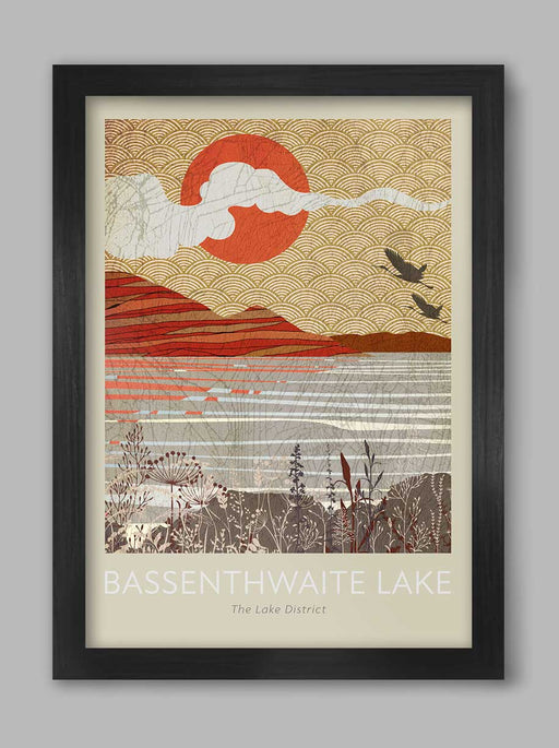 Bassenthwaite Lake, Lake District poster print. The Lakes.