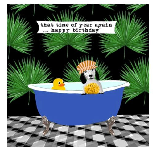 Bathtime Birthday Card - Blank Greeting Card card The Northern Line 