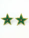 Beaded Green Star Earrings