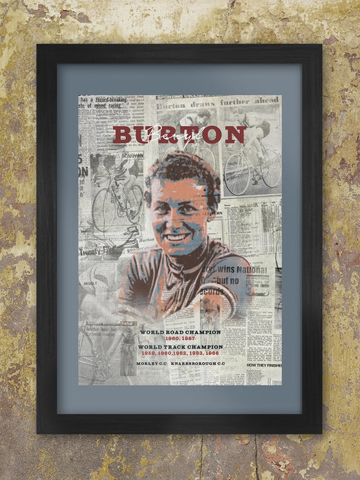 Beryl Burton Cycling Poster Print. Hero of British and Yorkshire cycling. Beryl Burton won World Championships both on the track and on the road.