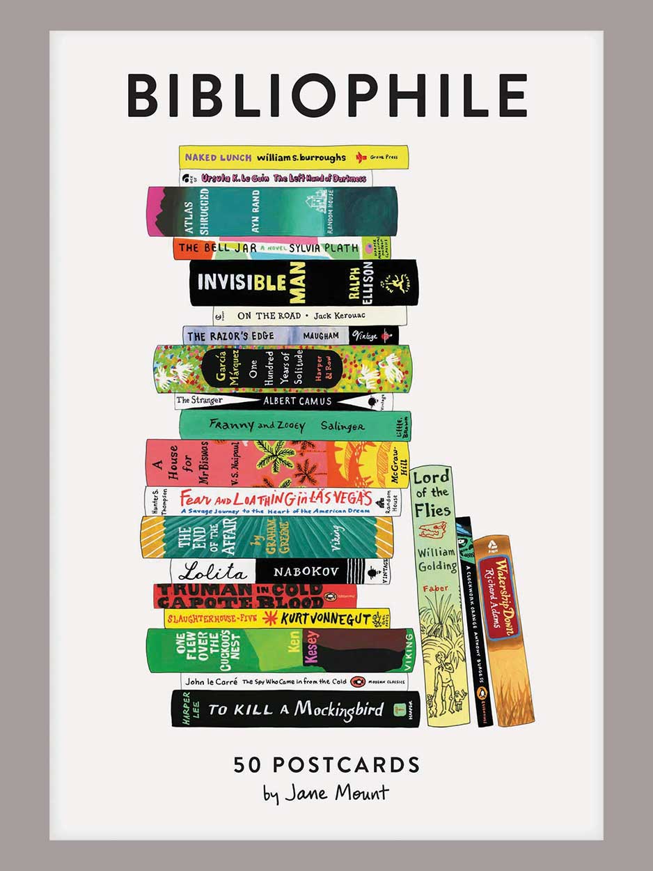 bibliophile postcard set