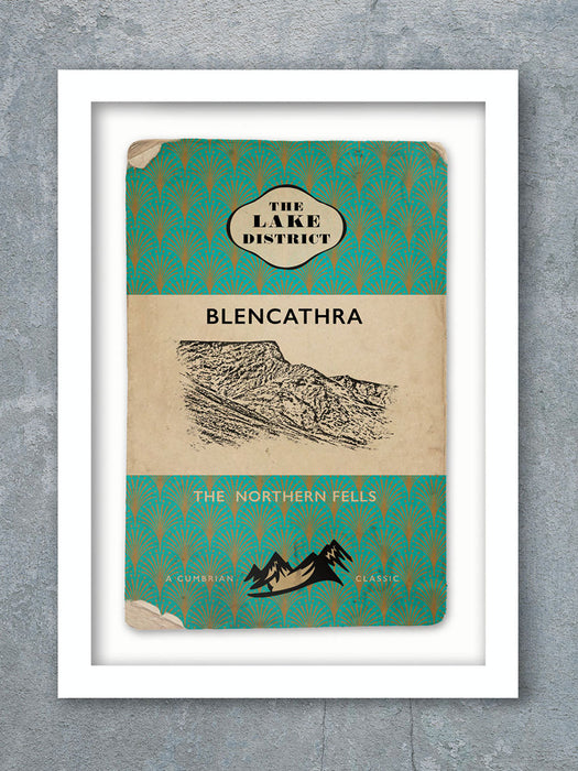 Blencathra lake district retro style print