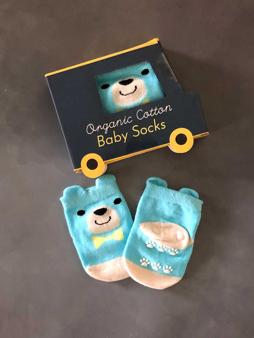 blue bear baby socks