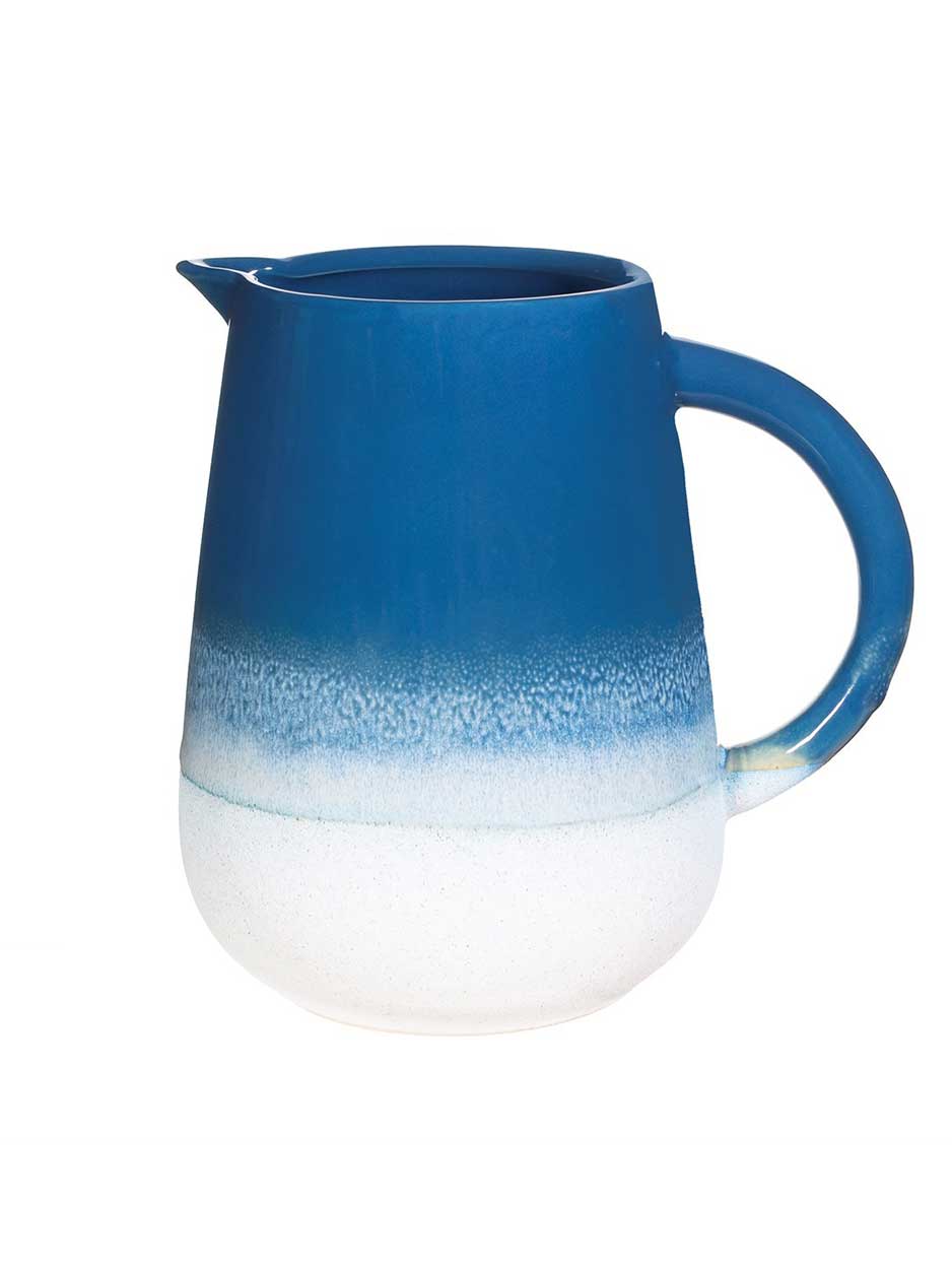 blue dipped glaze jug