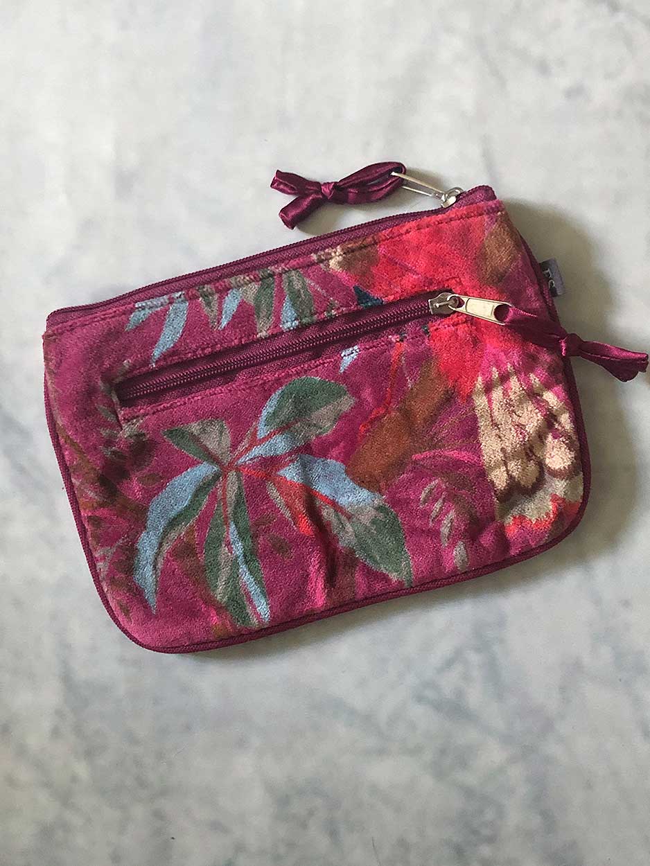 Botanical Velvet Zipped Pouch traditional gift Earth Squared 