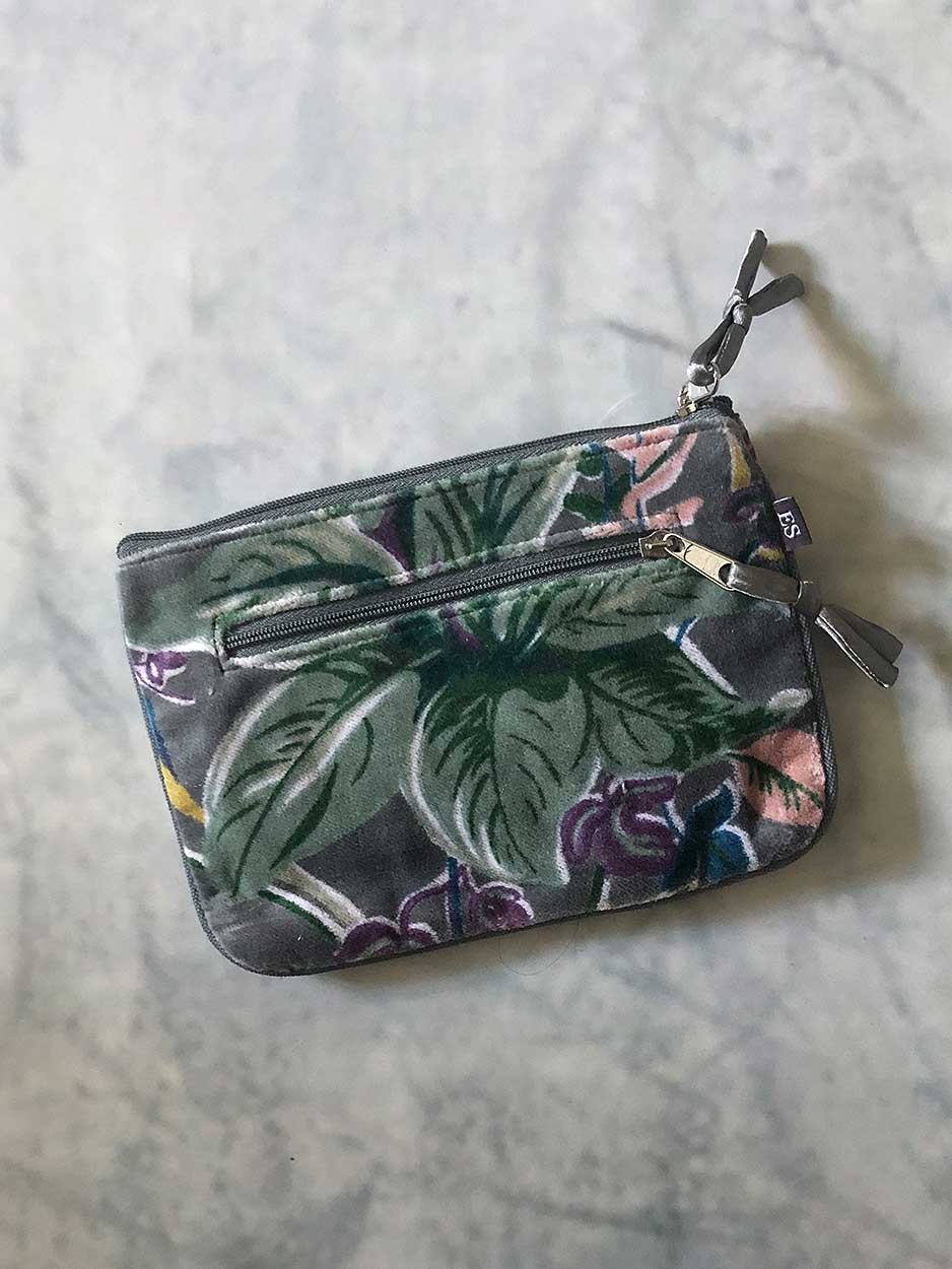 Botanical Velvet Zipped Pouch traditional gift Earth Squared 