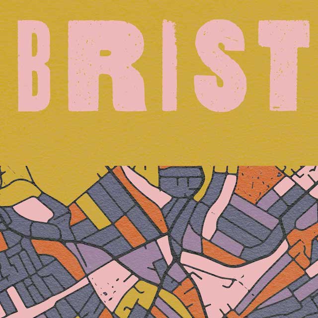 Bristol map style poster print
