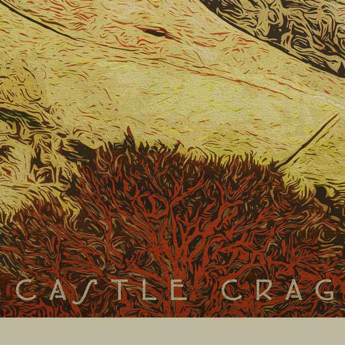 Castle Crag Poster print. Lake District retro vintage