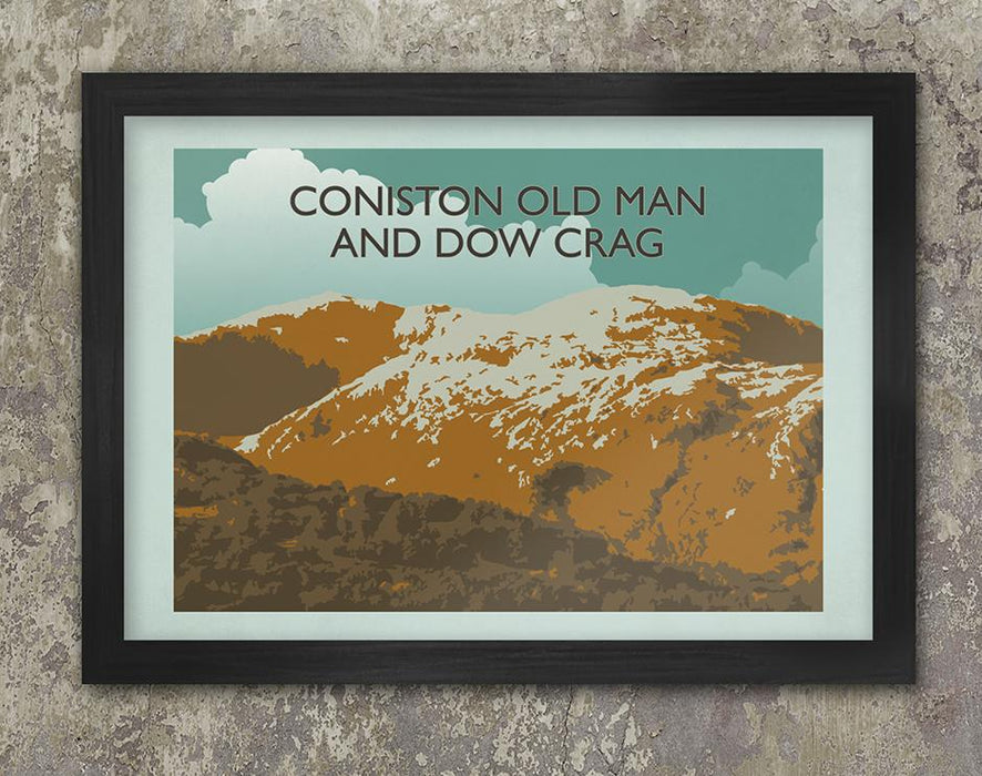 Coniston Old Man retro vintage poster print