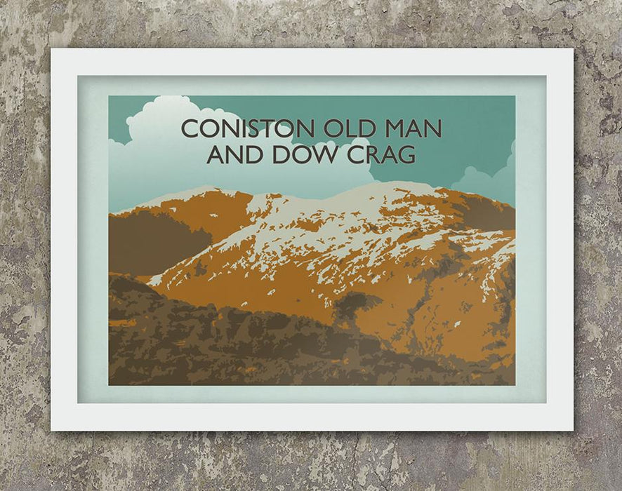 Coniston Old Man retro vintage poster print