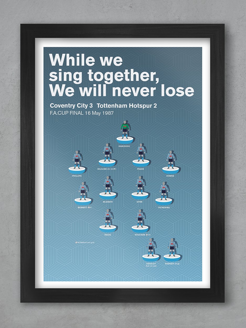 Coventry City 1987 FA Cup Final  Football Poster print