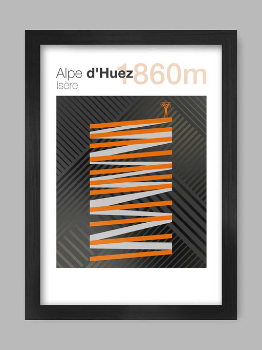 Cycling Climbs Poster Print - Alpe D'Huez Posters The Northern Line 