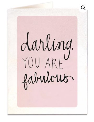 Darling you are fabulous! - Blank Greeting Card card The Northern Line 