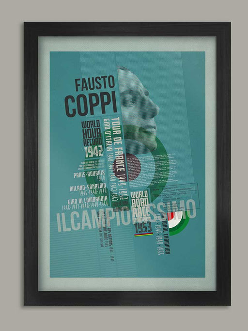 Fausto Coppi Palmarès Cycling Poster Print.