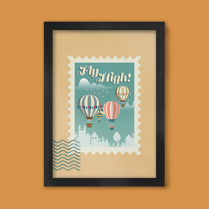 Fly High (Special Delivery)  - Baby/child Birth Date Personalised Poster Print