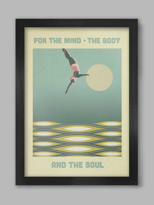 swimming poster, wellness and mindfulness