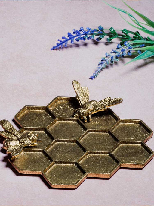 gold bee trinket tray
