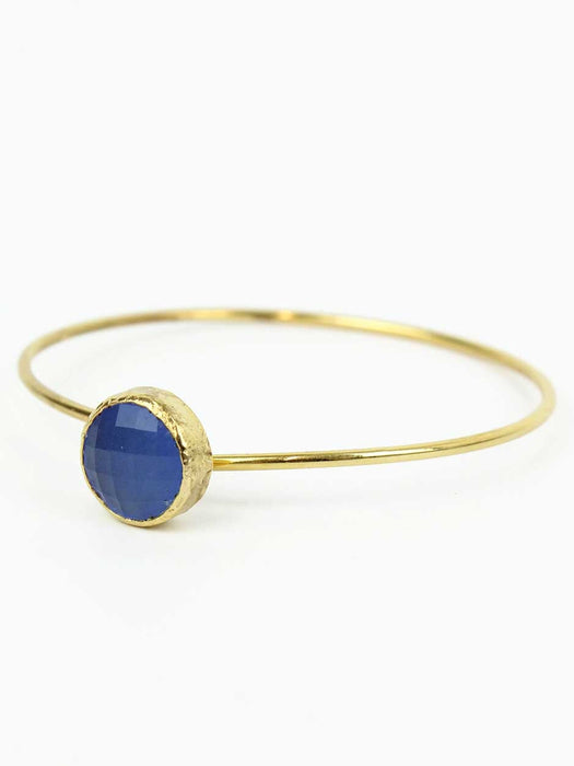Gold Stacking Bangle Gift The Northern Line Blue 