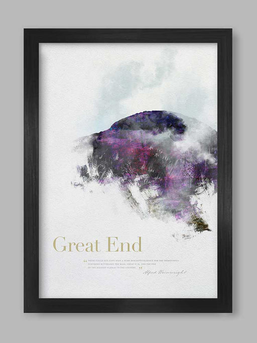 Great End in Wainwright's Words - Lake District Poster Print Posters The Northern Line 