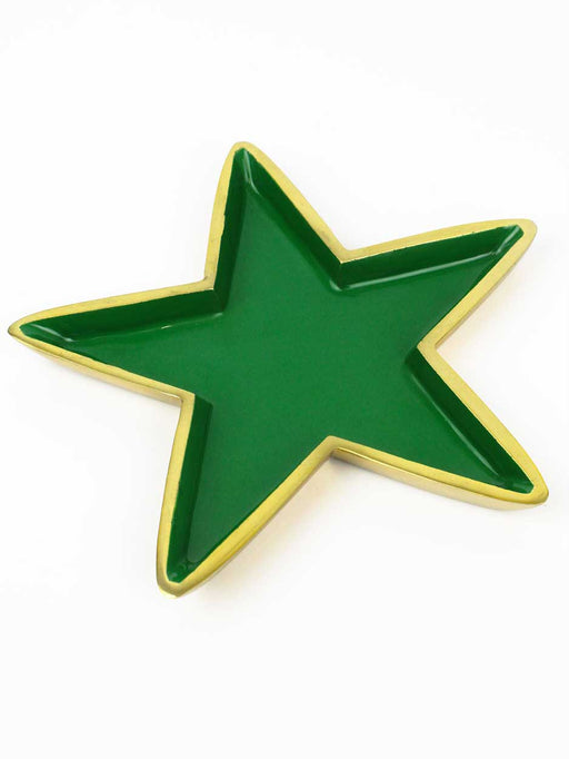 enamel green star trinket tray