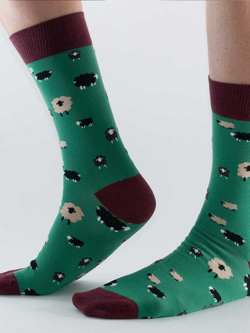 green sheep socks