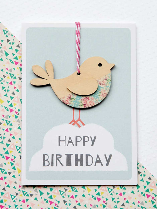 card with bird decoration