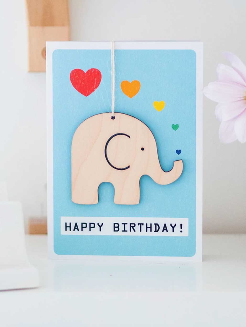 elephant birthday card