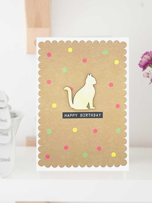 cat design birthday card