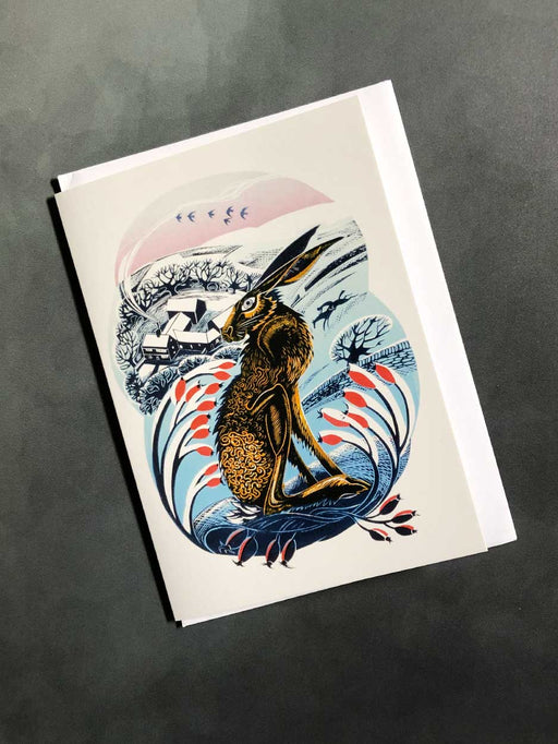 hare on the hill card