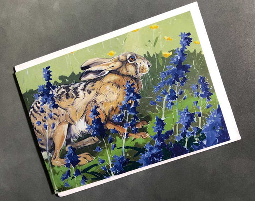hare & bluebells card